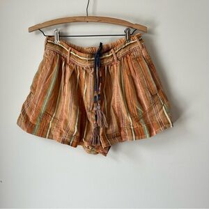 Free people kahuna harem shorts Orange striped pockets drawstring XS